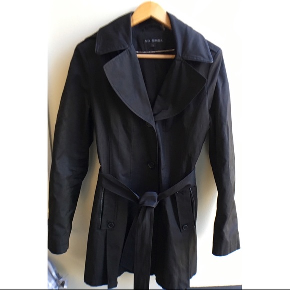 Via Spiga Jackets & Blazers - Via Spiga Black Trench Coat